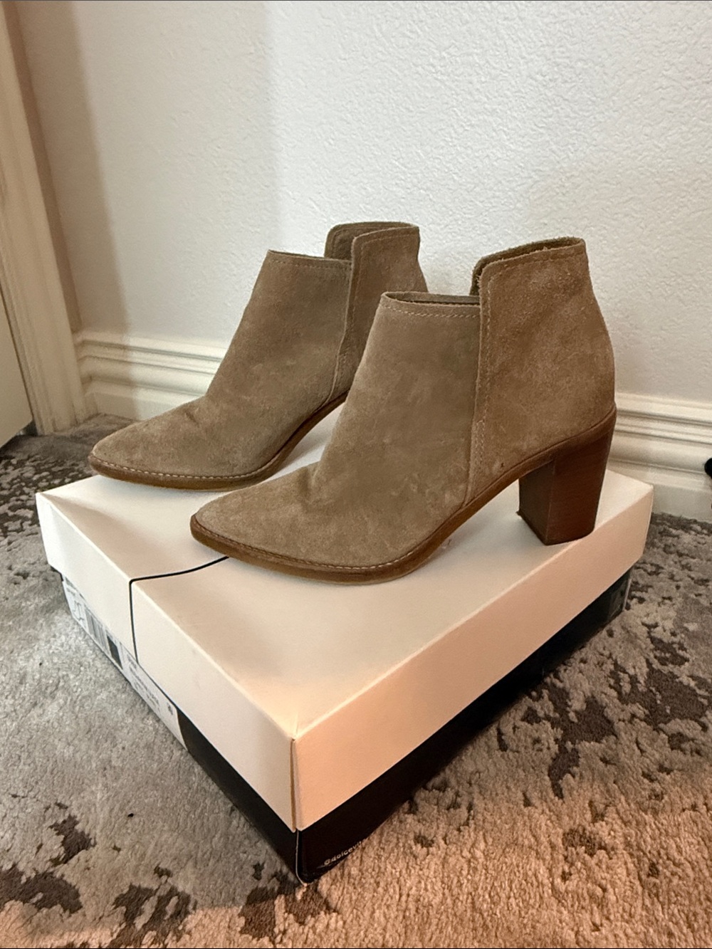 Dolce Vita “Spade” Mushroom Suede Ankle Booties